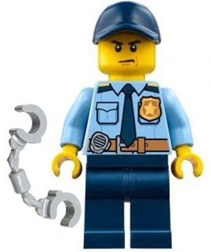 P15*LEGO CITY POLICE OFFICER FIGURKA cty0748 POLICJANT + KAJDANKI, NOWA