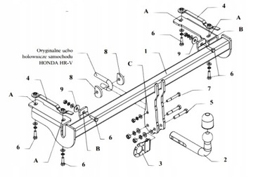 HONDA HR-V HRV 2002-2006 ZAŘÍZENÍ(HÁK) TAŽNÉ + SVAZEK