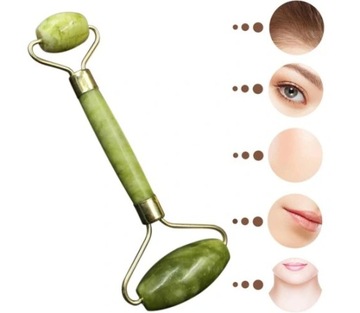 РОЛИКОВЫЙ МАССАЖЕР ДЛЯ ЛИЦА из зеленого нефрита