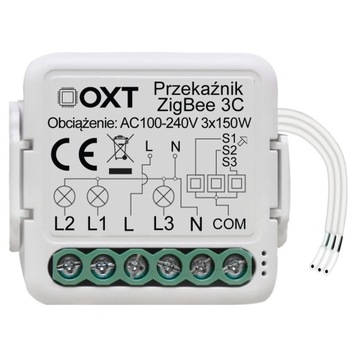 Przekaźnik 230V 3 obwody TUYA ZigBee OXT SWTZ23