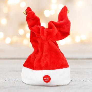 Танцующая шляпа Санта-Клауса, электрическая рождественская игрушка А