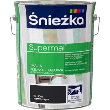 FARBA OLEJNA FTALOWA CZARNA RAL 9005 ŚNIEŻKA 5L