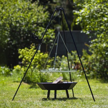 Фокусный штатив 180 см с катушкой и садовым грилем для костра.