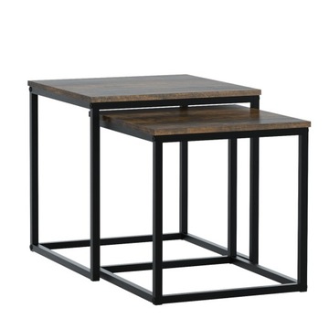 STOLIK KAWOWY DO SALONU ZESTAW 2w1 STÓŁ ŁAWA LOFT INDUSTRIAL METAL LFT203