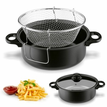 Garnek do frytek z sitkiem