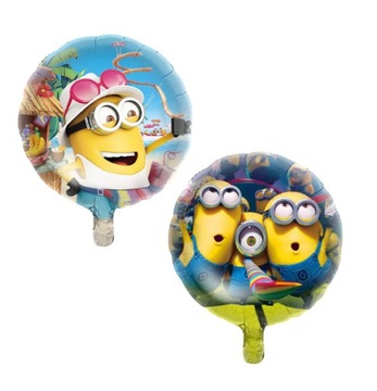 BALON FOLIOWY OKRĄGŁY MINIONKI DUŻY 45 CM