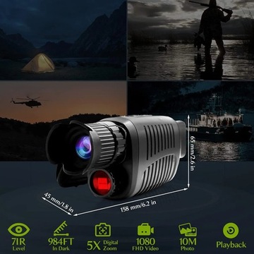 7-уровневое ночное видение на расстоянии до 800 м 5-кратный ZOOM LED FullHD 1080p USB цифровой 128 ГБ