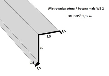 Wiatrownica górna/ boczna MAŁA dł. 1,95 m POŁYSK