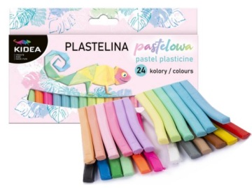 Школьный пластилин 24 интенсивных ярких цвета PASTEL Kidea