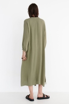 ZARA SUKIENKA KHAKI LYOCELL PASEK 36/S NOWA!