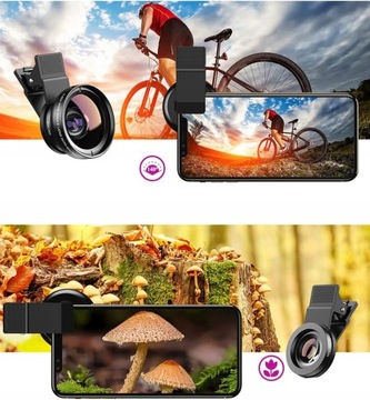 .ZESTAW 2W1 OBIEKTYW DO TELEFONU MAKRO SZEROKOKĄTNY..