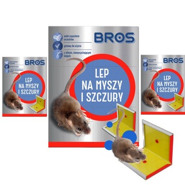 PUŁAPKA LEPOWA KLEJ LEP SZCZURY MYSZY BROS pakiet