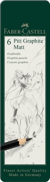 Ołówki Pitt Graphite Matt - Faber-Castell 6 szt. opakowanie metalowe