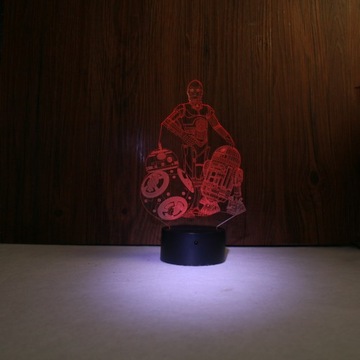 LAMPKA NOCNA 3D R2D2 BB8 C3PO PILOT PREZENT