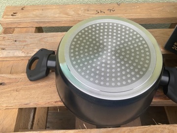 GARNEK DO GOTOWANIA NA PARZE 2 SITA SZKLANE INDUKCJA 20cm NÓŻ do POMIDORÓW