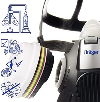 Drager X-plore 3300 комплект химической полумаски с комбинированным фильтром ABEK1 Hg P3 L