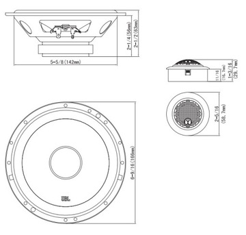 JBL Stage1 601C GŁOŚNIKI DYSTANSE MDF VW PASSAT B5