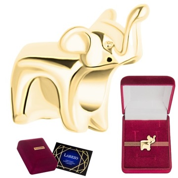 Charms złoty Słoń Słonik srebro 925