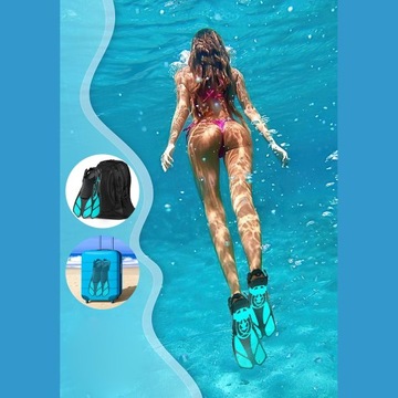PŁETWY DO NURKOWANIA PŁYWANIA SNORKELINGU PASKOWE KRÓTKIE REGULOWANE