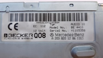 MERCEDES-BENZ W 203 РАДИО CD BE 6021 BECKER + PIN-код
