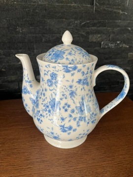 Porcelanowy dzbanek do herbaty angielska porcelana błękit
