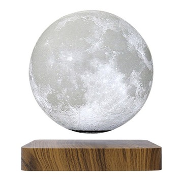Levitating Moon Lamp Floating And Spinning In Air