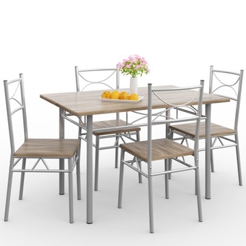 Zestaw mebli stół krzesła do jadalni salon kuchnia meble kuchenne metal