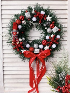 РОЖДЕСТВЕНСКИЙ ВЕНОК, ДВЕРНОЙ ВЕНОК, КРЕМ, ПОДАРОК