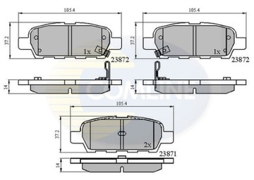 КОЛОДКІ ГАЛЬМІВНІ COMLINE (ODP.GDB3294) INFINITI EX 