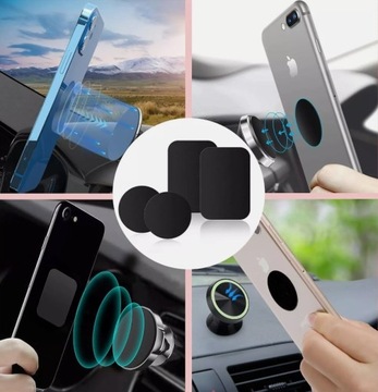 2x BLASZKA METALOWA DO UCHWYTU MAGNETYCZNEGO TELEFON MAGNES 45x65mm + 40mm