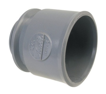 Tulejka adapterowa z szarego PCV, żeńska NICOLL, do kołpaka Ø 40 mm
