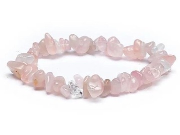 Bransoletka na gumce KWARC RÓŻOWY kamień naturalny AMULET MIŁOŚCI TALIZMAN