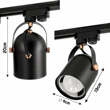 НАБОР 6x СВЕТОДИОДНЫХ ЛАМП ОТРАЖАТЕЛЬ E27 ШИННЫЙ КАБЕЛЬ 2М