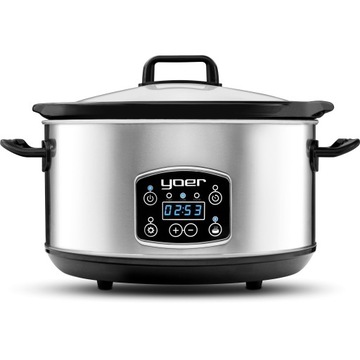 Wolnowar Garnek ceramiczny Slow Cooker Yoer INOX LCD 280W 4,5L +Programator