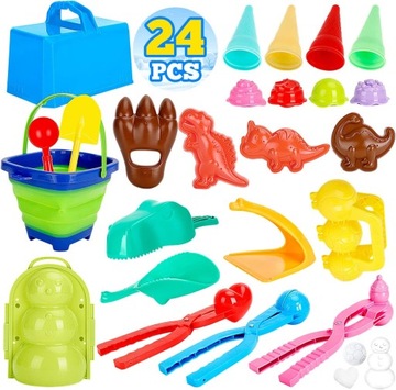 БОЛЬШИЕ 24 шт. НАБОР ДЛЯ ИГРЫ СНЕЖКОМ SNIEZKOMAT ФОРМА ДЛЯ СНЕГА зима