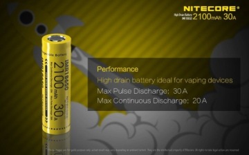 Аккумулятор Nitecore IMR 18650 2100 мАч (LAT/NITECO