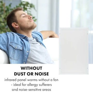 Инфракрасный потолочный обогреватель Klarstein Midnight Sun, белая панель, 600 Вт