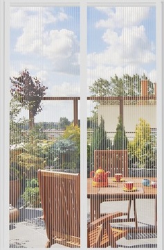 Moskitiera na drzwi balkonowe ochrona przed owadami 90 x 210 cm, biały