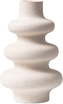 WAZON CERAMICZNY NA KWIATY NOWOCZESNY BEŻOWY FALA STRUKTURA MINIMALISTYCZNY