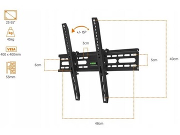 КРЕПЛЕНИЕ ДЛЯ ТЕЛЕВИЗОРА ЖК-ТВ 26–55 ДЮЙМОВ LED VESA
