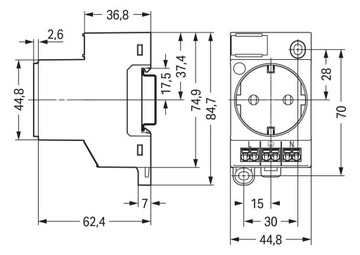 WAGO 709-581 control cabinet socket, for mounting