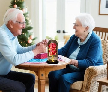 ВЕЧНАЯ РОЗА В СТЕКЛЕ, СВЕТЯЩИЙСЯ СВЕТОДИОД В ЧЕРНОЙ КОРОБКЕ, ПОДАРОК ​​НА ЖЕНСКИЙ ДЕНЬ