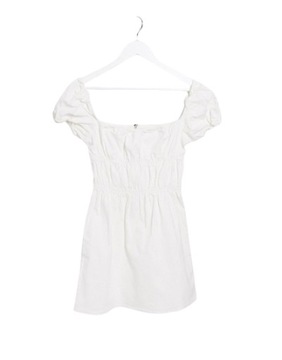 Missguided Petite biała jeansowa sukienka mini 44