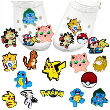 Przypinki POKEMON do crocs 14 szt wpinki dla dzieci bajki pokemony pikachu