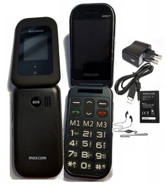 Telefon komórkowy z Klapką dla seniora Maxcom MM827 4G Duże Klawisze, SOS
