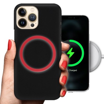 ETUI MATOWE MAGSAFE do IPHONE 13 PRO MAX RING RED