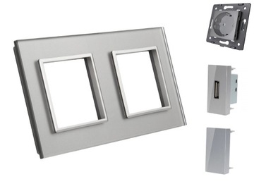 LIVOLO ŁADOWARKA USB + ZAŚLEPKA + GNIAZDO + RAMKA