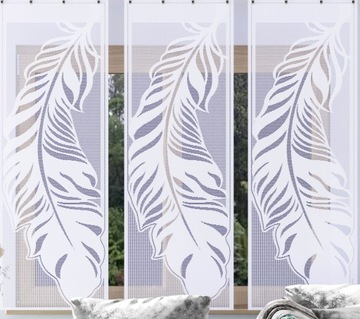 Panel dekor Pióra piórka firanka ażur łapacz snów 40X150 Biały