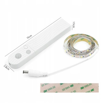 Taśma LED 1m RGB USB baterie CZUJNIK RUCHU do szaf