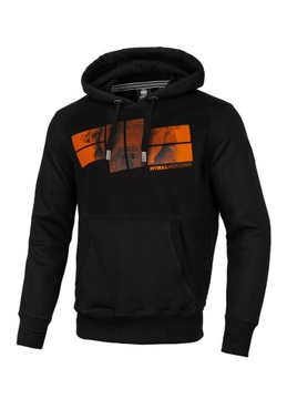 PIT BULL BLUZA Z KAPTUREM ORANGE LOGO BLACK M